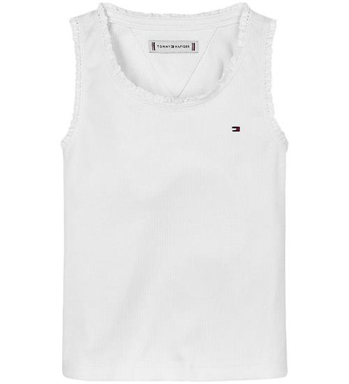 Tommy Hilfiger Tanktop - Essential Rib - Hvid m. Blonder