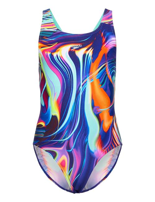 Girls Digital Allover Leaderback Speedo Patterned