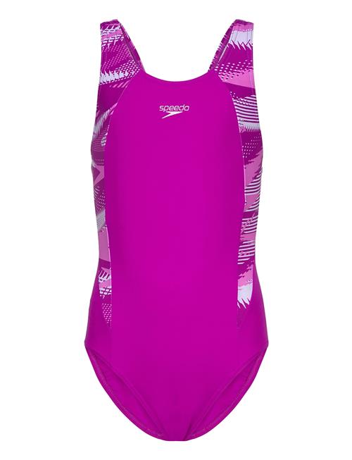 Girls Hyperboom Splice Muscleback Speedo Pink