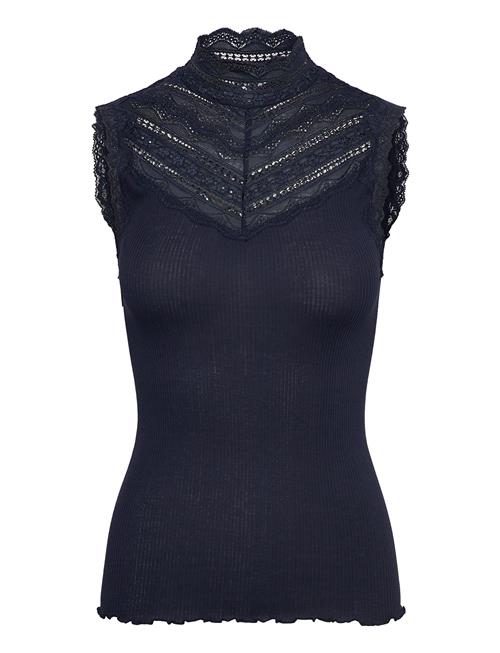 Rmwbea Sl Turtleneck Lace Top RM By Rosemunde Navy