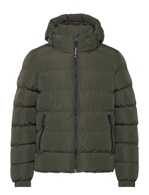 Hooded Sports Puffer Jacket Superdry Khaki