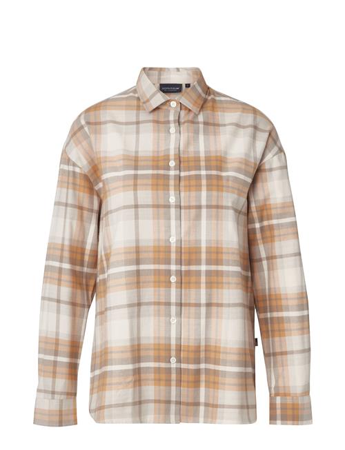 Edith Organic Cotton Flannel Check Shirt Lexington Clothing Brown