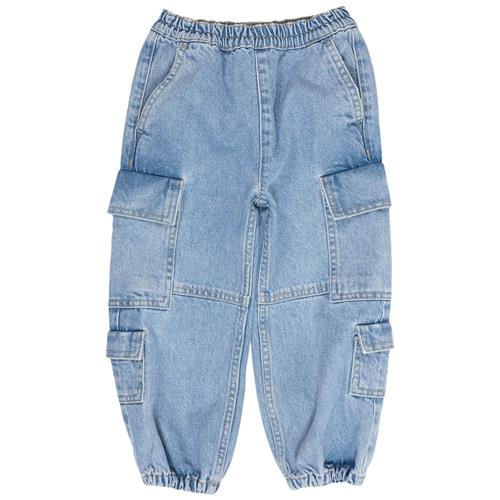 Copenhagen Colors Cargo Denim-bukser Light Blue Indigo Washed 122 cm  Blå  122 cm  Unisex