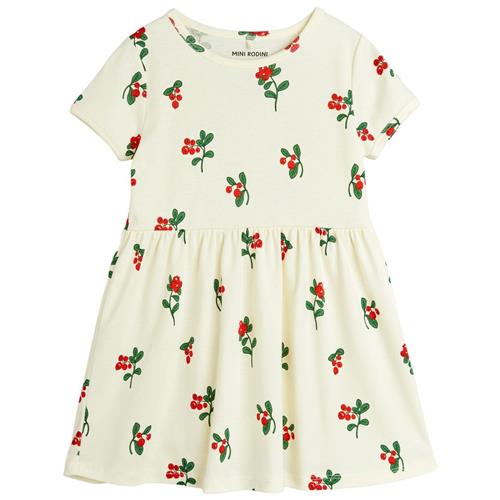 Mini Rodini Lingonberries Aop Kjole Offwhite 104/110 cm  Creme  104/110 cm  Unisex