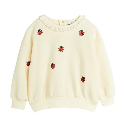 Se Mini Rodini Ladybugs Emb Lace Sweatshirt Offwhite 128/134 cm  Creme  128/134 cm  Unisex ved Babyshop