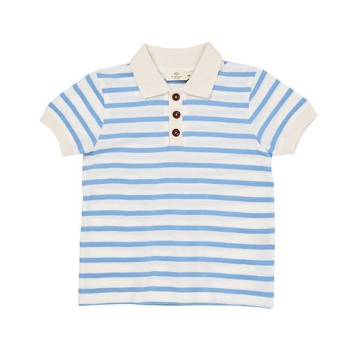 Copenhagen Colors Stribet Poloshirt Sky Blue Stripe | Blå | 98 cm