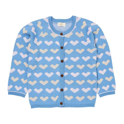 Copenhagen Colors Heart Strikket Cardigan Sky Blue | Blå | 128 cm