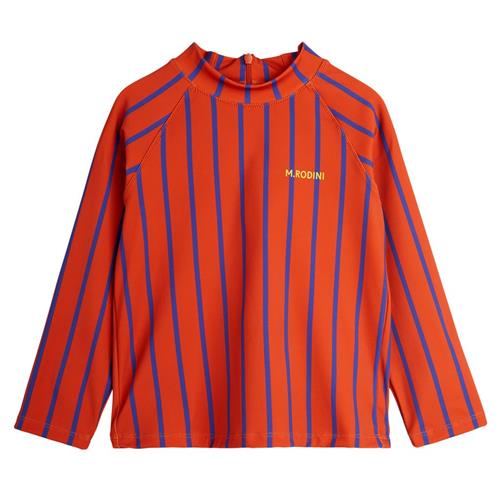 Se Mini Rodini Vertical Stripe Langærmet UV-top Red 92/98 cm  Rød  92/98 cm  Unisex ved Babyshop