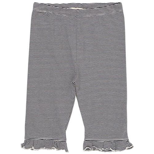 Copenhagen Colors Stribede Capri-leggings Navy Cream Stripe 116 cm  Blå  116 cm  kvinde