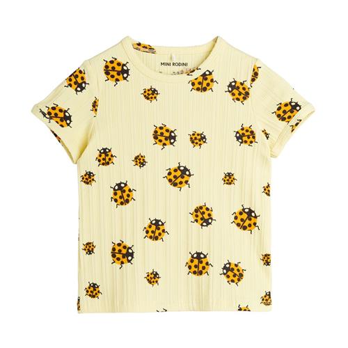 Se Mini Rodini Ladybugs Aop T-shirt Yellow 116/122 cm  Gul  116/122 cm  Unisex ved Babyshop