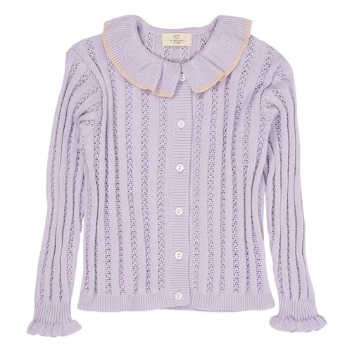 Copenhagen Colors Pointelle-strikket Cardigan Med Krave Lavender | Lilla | 92 cm