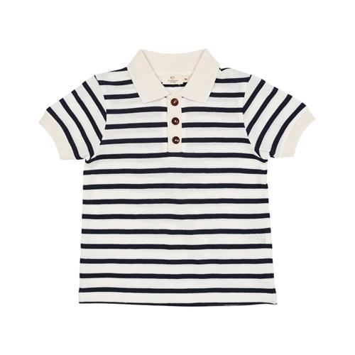 Copenhagen Colors Stribet Poloshirt Navy Stripe 80 cm  Blå  80 cm  mand