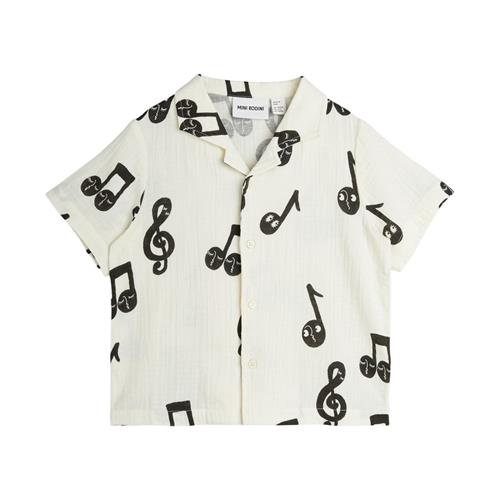 Mini Rodini Note Aop Muslin-skjorte White 80/86 cm  Hvid  80/86 cm  Unisex