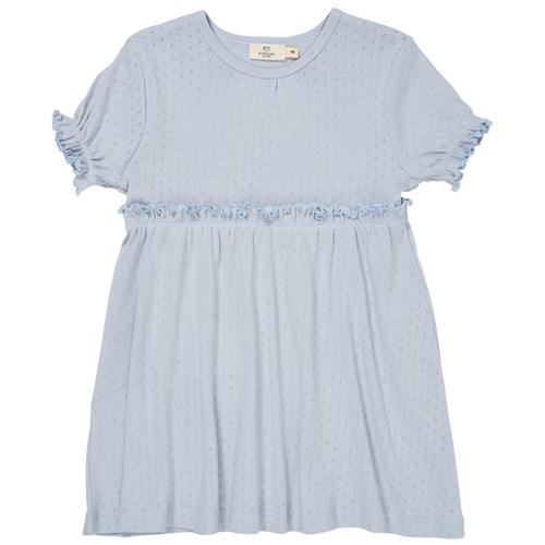 Copenhagen Colors Summer Pointelle-kjole Dusty Blue 116 cm  Blå  116 cm  kvinde