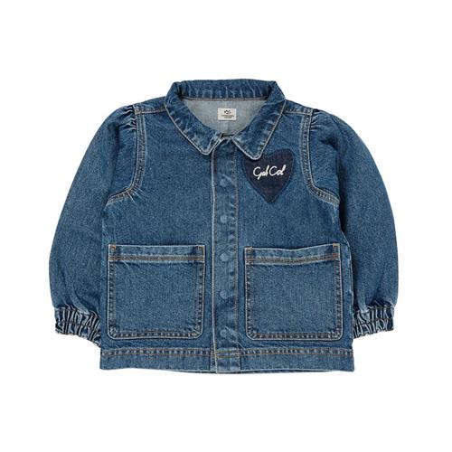 Copenhagen Colors Hearts Økologisk Denimjakke Indigo Blue Washed 110 cm  Blå  110 cm  kvinde