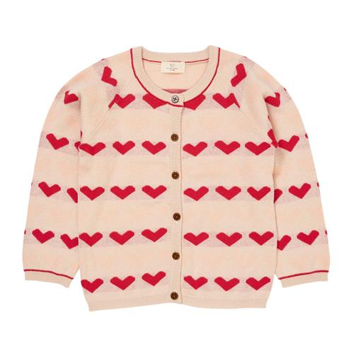 Copenhagen Colors Heart Strikket Cardigan Berry | Lyserød | 86 cm