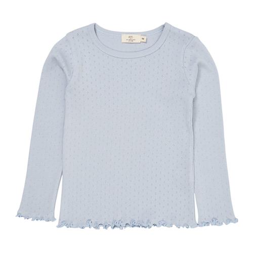 Copenhagen Colors Summer Langærmet Pointelle Tee Dusty Blue 104cm  Blå  104 cm  kvinde