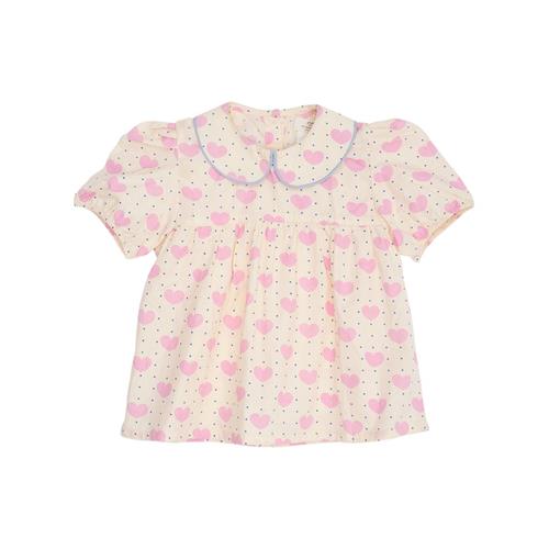 Copenhagen Colors Heart & Dots Bluse Heart Aop 110 cm  Lyserød  110 cm  kvinde
