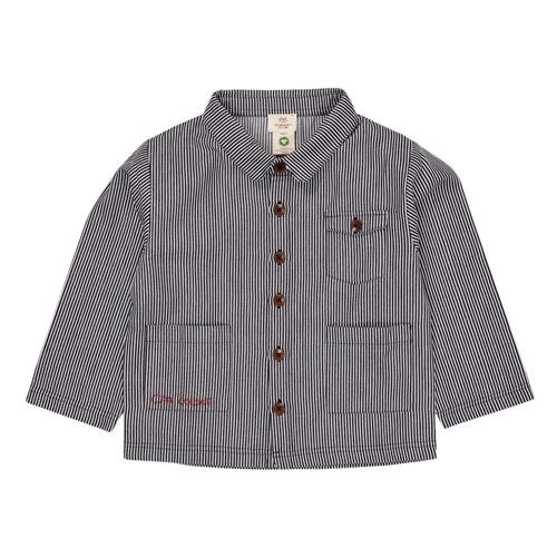 Copenhagen Colors Stribet Twill-jakke Navy Stripe 104cm  Blå  104 cm  mand