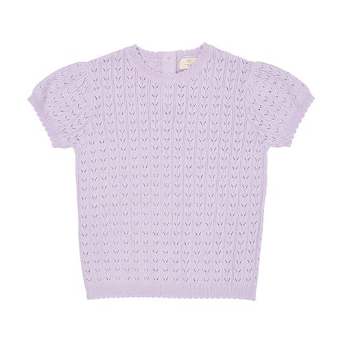 Copenhagen Colors Strikket Pointelle-bluse Lavender 98 cm  Lilla  98 cm  kvinde