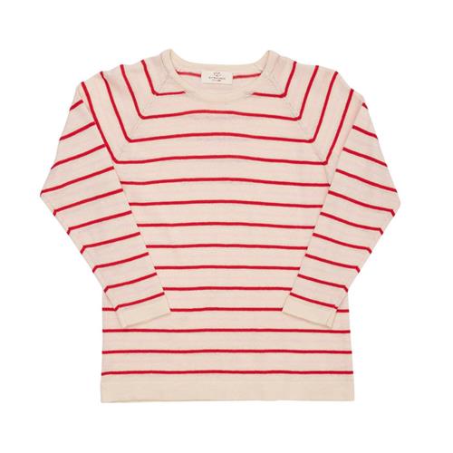 Copenhagen Colors GOTS Tynd Strikket Sweater Cream Dusty Rose Berry 110 cm  Beige  110 cm  Unisex