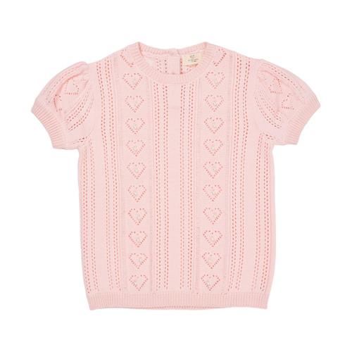 Copenhagen Colors Strikket Pointellebluse Med Perler Ballerina 98 cm  Lyserød  98 cm  kvinde