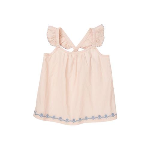Copenhagen Colors Top Med Frynser I Poplin Dusty Rose 128 cm  Lyserød  128 cm  kvinde
