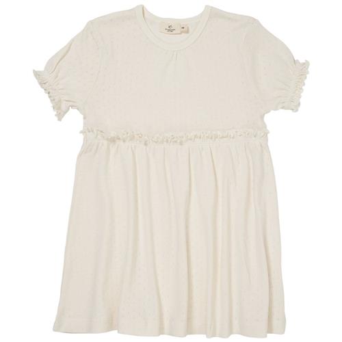 Copenhagen Colors Summer Pointelle-kjole Cream 98 cm  Beige  98 cm  kvinde