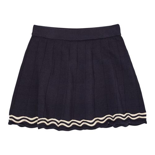 Copenhagen Colors GOTS Strikket Tennisnederdel Navy Cream | Blå | 110 cm