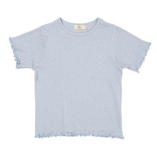 Copenhagen Colors Summer Pointelle T-shirt Dusty Blue | Blå | 110 cm