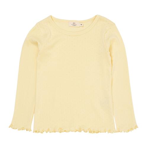 Copenhagen Colors Summer Langærmet Pointelle Tee Light Yellow 92 cm  Gul  92 cm  kvinde