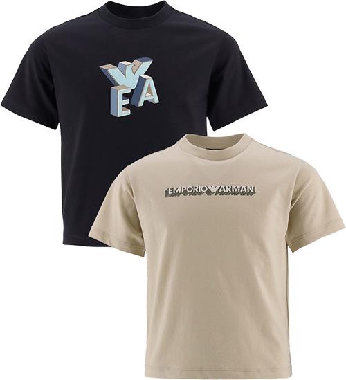 Emporio Armani T-shirt - 2-Pak - Sort/Beige