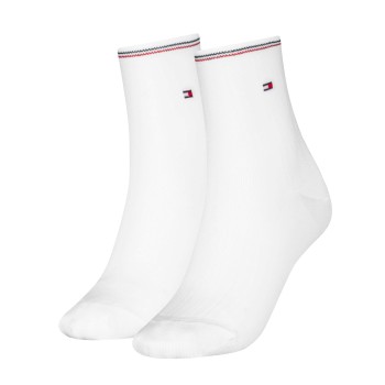 Tommy Hilfiger Legwear Tommy Hilfiger Strømper 2P Women Shine Short Socks Hvid Str 35/38 Dame