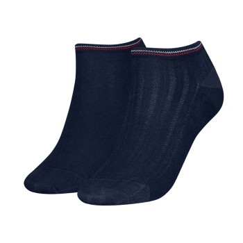 Tommy Hilfiger Legwear Tommy Hilfiger Strømper 2P Women Shine Sneaker Socks Marineblå Str 39/42 Dame