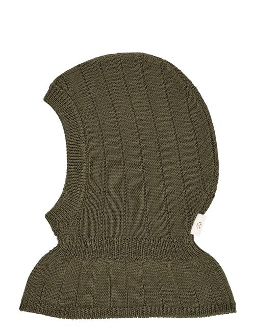 Rib Knitted Balaclava In Merino Wool Copenhagen Colors Green