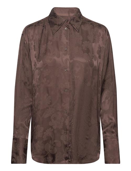 Relaxed Lace Jacquard Shirt GANT Brown