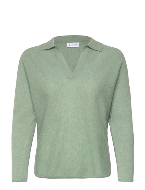 Curved Open Collar Davida Cashmere Green