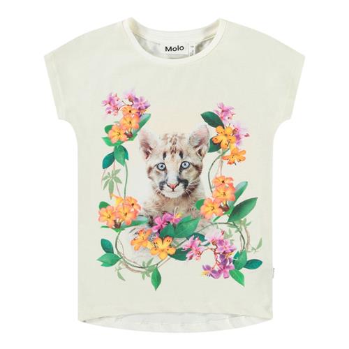 Molo Ragnhilde Short Sleeve T-Shirt Floral Puma 152 cm  Beige  152 cm  kvinde