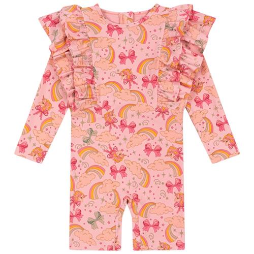 Konges Sløjd GOTS Manuca Frill UV-dragt Rainbow Bow | Lyserød | 12 months