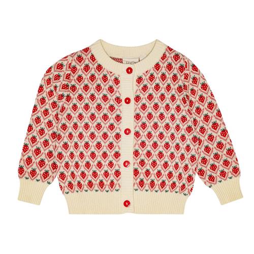 Flöss Zuri Cardigan Soft White Berry | Rød | 92 cm