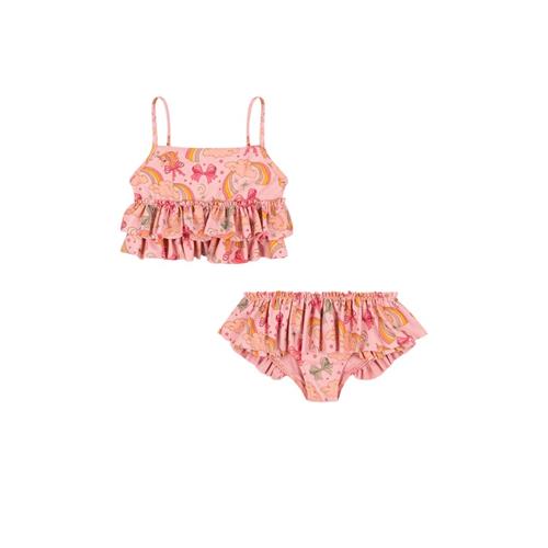 Konges Sløjd GOTS Manuca Frill Bikini Rainbow Bow | Lyserød | 4 years