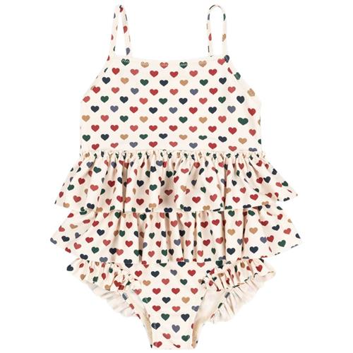 Konges Sløjd GOTS Manuca Frill Badedragt Coeur Coloré 3 Y  Creme  3 år  kvinde