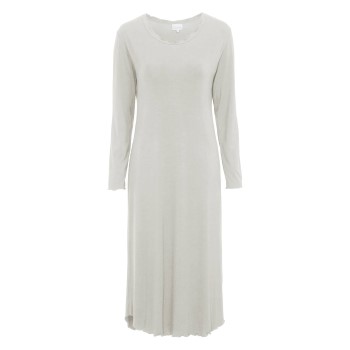 Damella Bamboo Plain Long Sleeve Nightdress Grå Bambus Large Dame