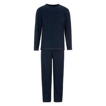 Damella Kurt Long Sleeve Pyjamas Marineblå bomuld Small Dame