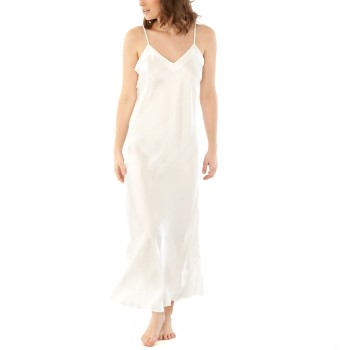 Damella Long Silk Nightdress Elfenben silke Large Dame