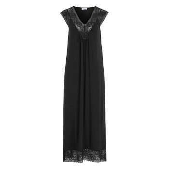 Damella Long Viscose Plain Sleeveless Nightdress Sort viskose Medium Dame