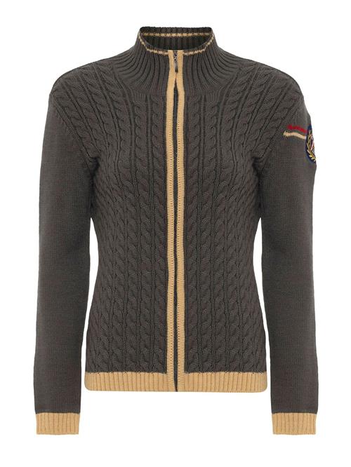 Jacey Quinn Cardigan  sennep / grå / mørkerød / sort