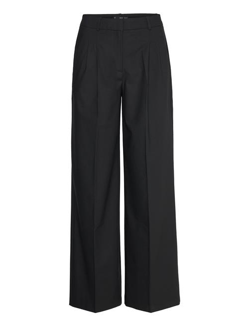 Se Straight-Fit Pleated Trousers Mango Black ved Booztlet