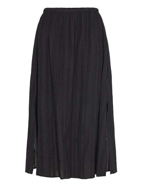 Tamara Embroidered Cotton Midi Skirt Malina Black