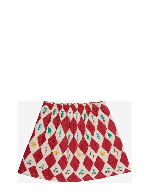 Harlequin All Over Quilted Woven Skirt Bobo Choses Red